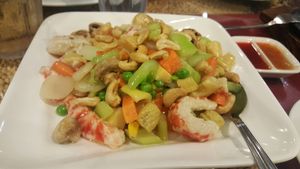 vegan "prawn" cashew nut at Buddha's Veggie in Calgary