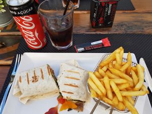 Wraps with fries at Rockefellas in Lagos