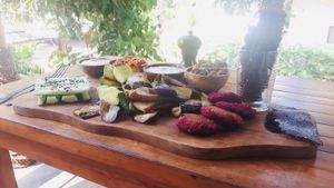 Amazing, abundant snack plate at Musa Cookery in 