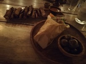 Jackfruit gyro and zucchini fries at Musa Cookery in 