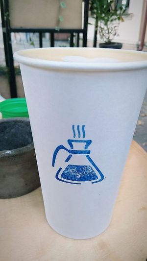 Latte withalmond milk at K'Lab Coffee in Brest