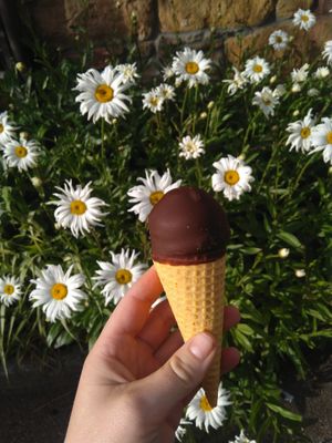 Swedish Glace vegan ice cream cone  at Dornoch Stores in Dornoch