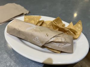 Chips and corn tortillas   at Sharky's Woodfired Mexican Grill  in Studio City