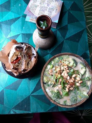 Toast and soup at MyVegina in Stockholm