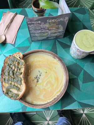 Souphie and Matcha Latte  at MyVegina in Stockholm