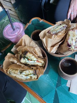 Grilled sandwiches and a smoothie   at MyVegina in Stockholm