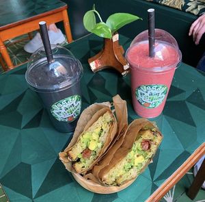 Avocado toast and smoothies  at MyVegina in Stockholm