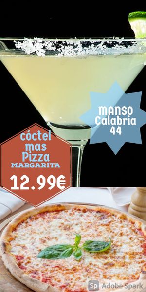 Margarita offer at Manso Pizzeria in Barcelona