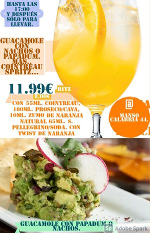 Cointreau spritz at Manso Pizzeria in Barcelona