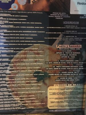 Poster at Manso Pizzeria in Barcelona