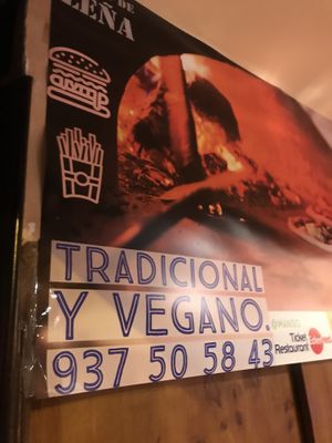 Poster at Manso Pizzeria in Barcelona