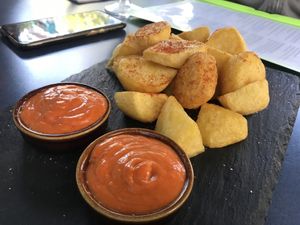 Bravas at Manso Pizzeria in Barcelona
