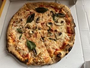 Solid pizza   at Manso Pizzeria in Barcelona