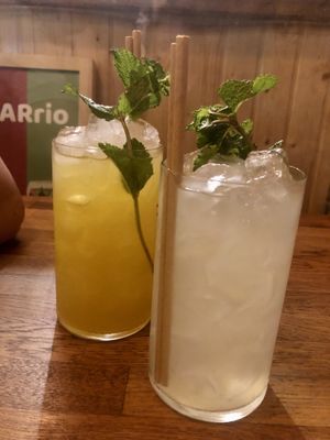 Lemonades: Lemon & Mango and Lime & Lemon  at Manso Pizzeria in Barcelona