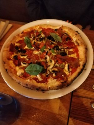 Vegan smoked ham  at Manso Pizzeria in Barcelona