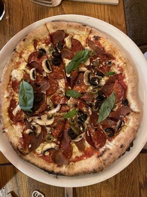 Smoked ham   at Manso Pizzeria in Barcelona