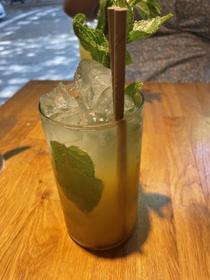 Mango lemonade  at Manso Pizzeria in Barcelona