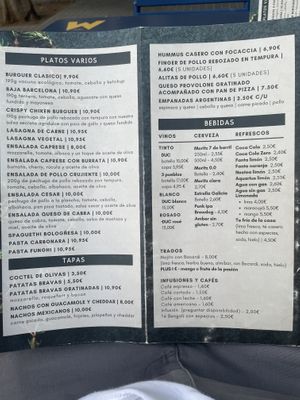 New menu  at Manso Pizzeria in Barcelona