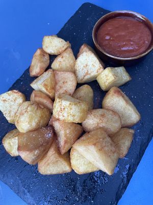 Bravas vegan (ask for spicy oil)  at Manso Pizzeria in Barcelona