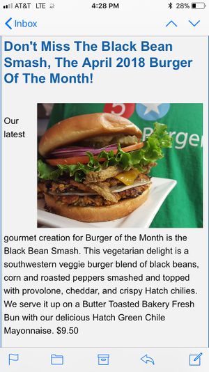 5 Stars “Burger of the Month” in April was meatless :) at 5 Star Burgers in Clayton