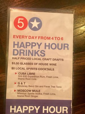 Happy hour drinks at 5 Star Burgers in Clayton