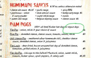 Vegan specialty hot dogs  at The Dam in St Louis