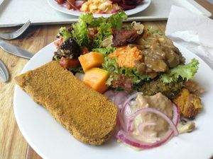 Yummy seitan steak at 827 Speciality Kitchen - Kalvin in Budapest