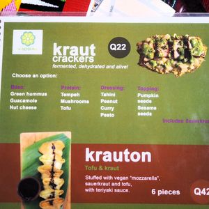 yummy kraut crackers with different bases and toppings at Wachuma in Antigua