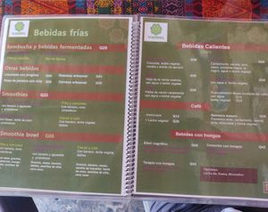 Drinks Menu at Wachuma in Antigua