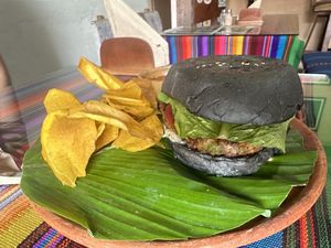 Burger  at Wachuma in Antigua