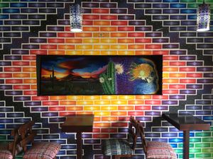 Grand Father Fire, Oil Painting by Glen Maldonado at Wachuma in Antigua