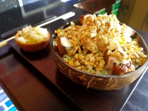 MY FAVORITE: Quinoa + Basmati Rice, Sweet Potato, Kale, Tempeh, Cashews, Tahini and Kraut.
 at Wachuma in Antigua