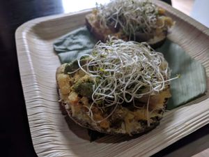 Little toasts with mushroom at Wachuma in Antigua