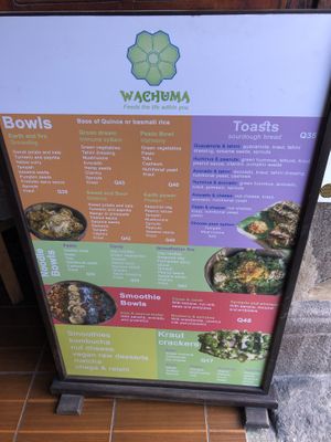 Menú  at Wachuma in Antigua