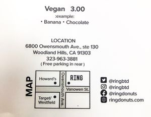 Price, Location & Map at RING Donuts in Canoga Park