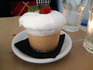 Dessert / Suspiro a la limeña at Los Andenes Vegan in Madrid