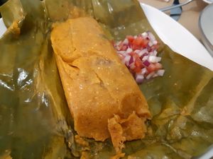 Starter / Tamal at Los Andenes Vegan in Madrid