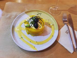 Causa rellena at Los Andenes Vegan in Madrid