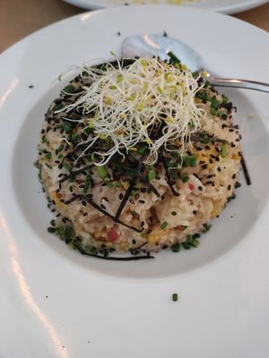 Arroz chaufa, very tasty at Los Andenes Vegan in Madrid