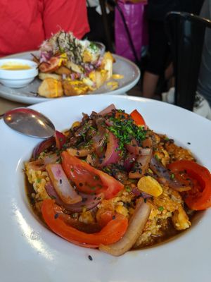 lomitos tacu tacu at Los Andenes Vegan in Madrid