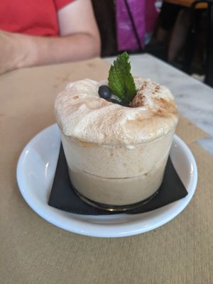 suspiro a la limeña at Los Andenes Vegan in Madrid