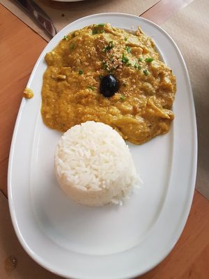 Ají de gallina at Los Andenes Vegan in Madrid