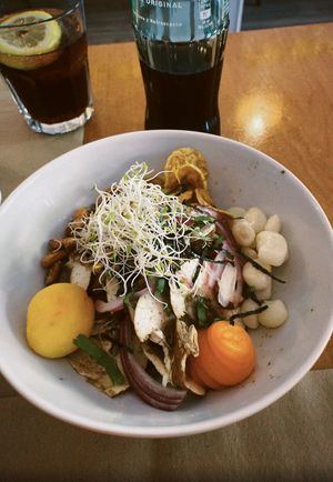 Ceviche de Portobello  at Los Andenes Vegan in Madrid