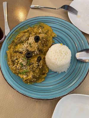 Aji de setas  at Los Andenes Vegan in Madrid