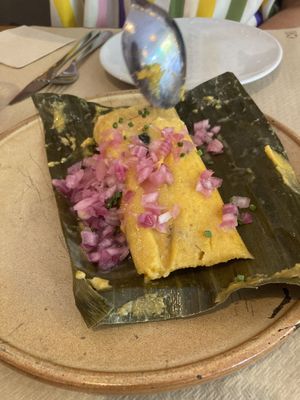 Tamal  at Los Andenes Vegan in Madrid