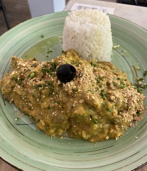 Ají de "gallina"  at Los Andenes Vegan in Madrid