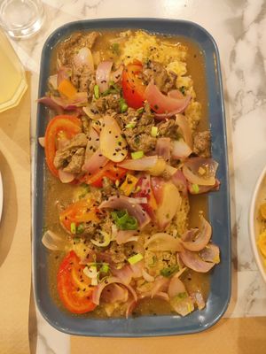 Tacu tacu at Los Andenes Vegan in Madrid