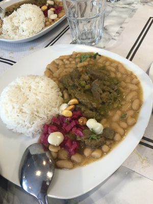 Seco con frijoles  at Los Andenes Vegan in Madrid