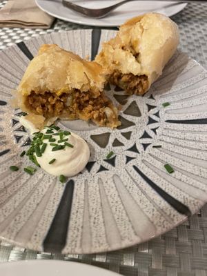 Empanada de carne vegetal  at Los Andenes Vegan in Madrid