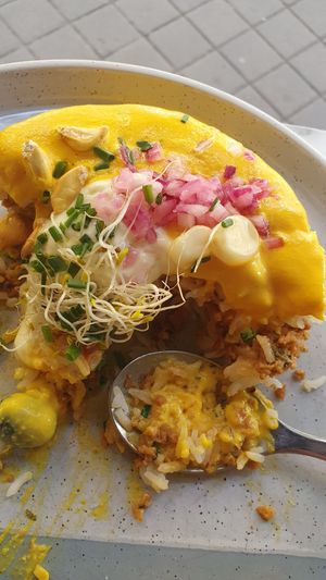 Arroz tapado at Los Andenes Vegan in Madrid